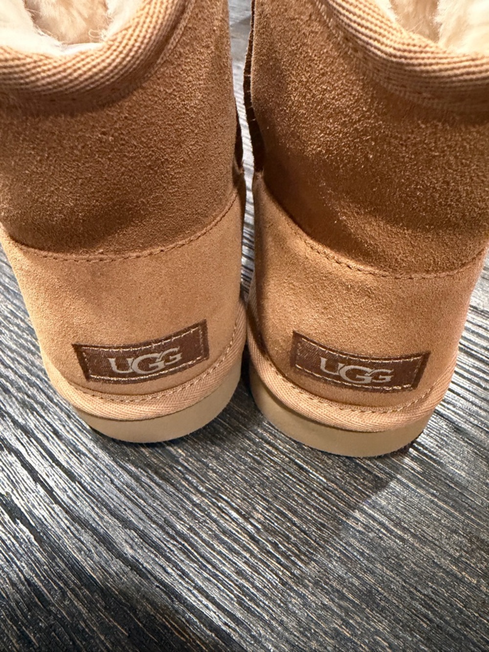 UGG CLASSIC MINI BAILEY ZIP CHESTNUT SUEDE ANKLE WOMEN'S BOOTS SIZE US 6 - Picture 7 of 9